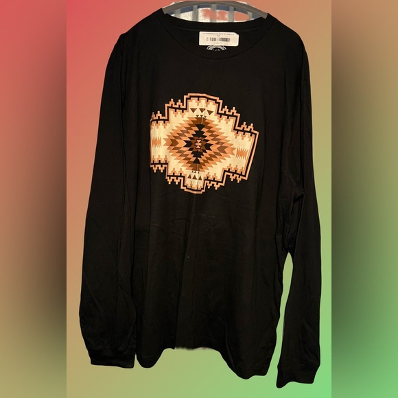 Sterling Kreek Other - Sterling Kreek Southwestern Design Black Ling Sleeve Unisex Size T-Shirt NWOT​